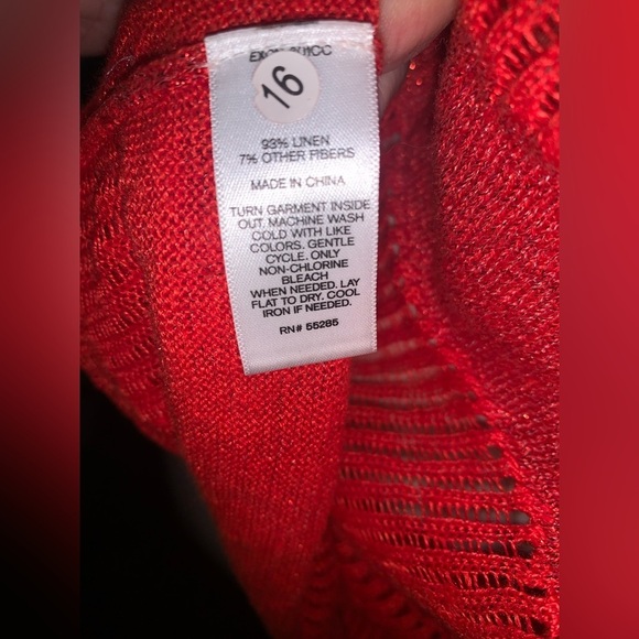 Express Cherry Red Sheer Linen Racer back Cami tank top New Small - Picture 7 of 7